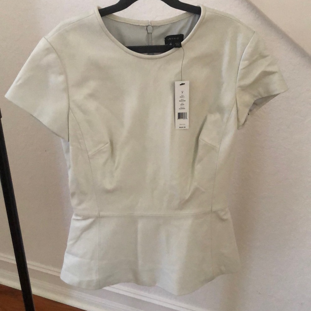 Theory lamb leather top